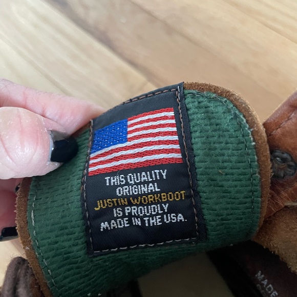 ORIGINAL JUSTINS WORK BOOT TAN SIZE 6 - Picture 3 of 7